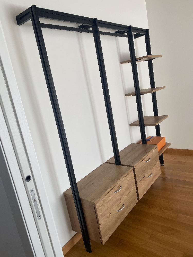Cabina armadio personalizzabile a 3 vani